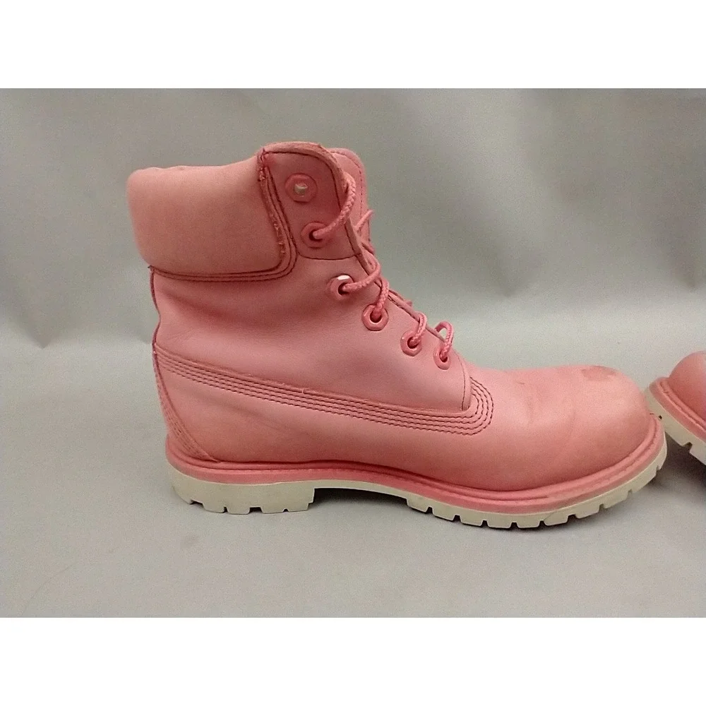 Timberland Pink Leather Women's 8.5 Chukka Work Boots Primaloft Waterproof VGC - Picture 10 of 14